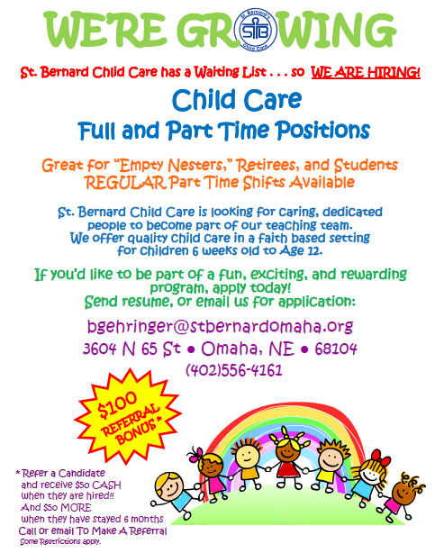 Child Care St Bernard Catholic Community